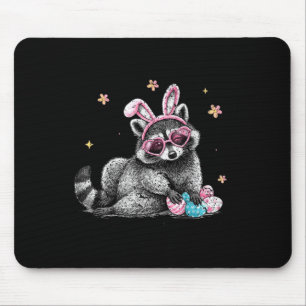 Süßer Oster-Waschbär-Hase Lustiges Frühlingstier-O Mousepad