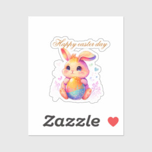 Süßer Osterhase-Aufkleber – Kawaii Pastell-Hase La Aufkleber