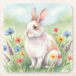 Süßer Osterhase Frühling Untersetzer quadratisch