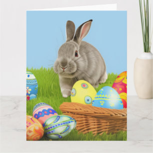 Süßer Osterhase für eine positive Stimmung   Karte