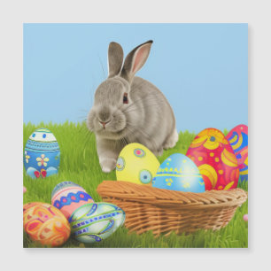 Süßer Osterhase für eine positive Stimmung Magnetkarte