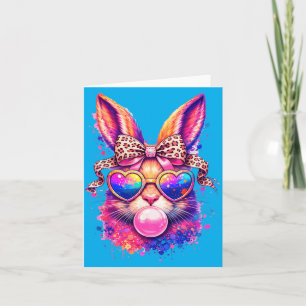 Süßer Osterhase Herz Sungles Leopard Bogen Blase Karte