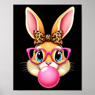 Süßer Osterhase Kaninchen Bubble Gum Mädchen Fraue Poster