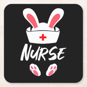 Süßer Osterhase Krankenschwester für Frauen Mutter Rechteckiger Pappuntersetzer