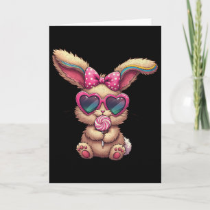 Süßer Osterhase Lutscher Herz Ostertag Karte