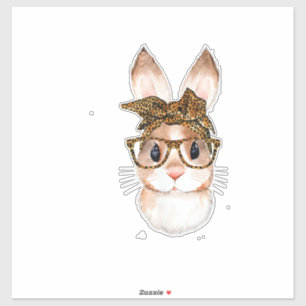 Süßer Osterhase Mama Ostern Leopard Jahr des Hasen Aufkleber
