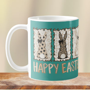 Süßer Osterhase n Tierprint Braune Schleifen Türki Kaffeetasse