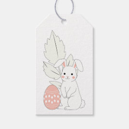 Süßer Osterhase und Geschenkmarken für Ei Geschenkanhänger