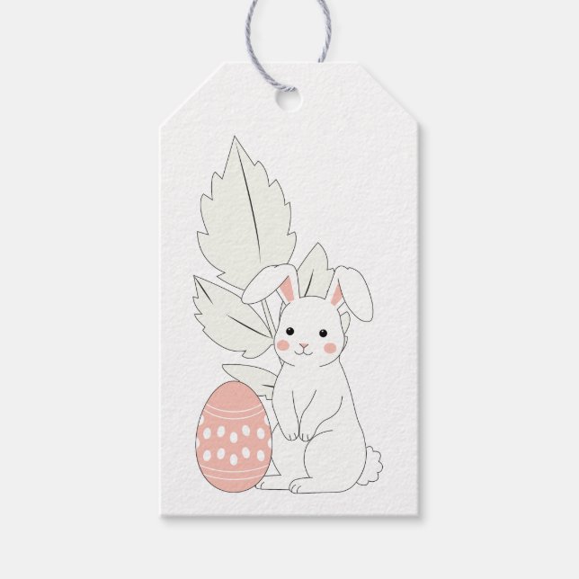 Süßer Osterhase und Geschenkmarken für Ei Geschenkanhänger (Vorderseite)