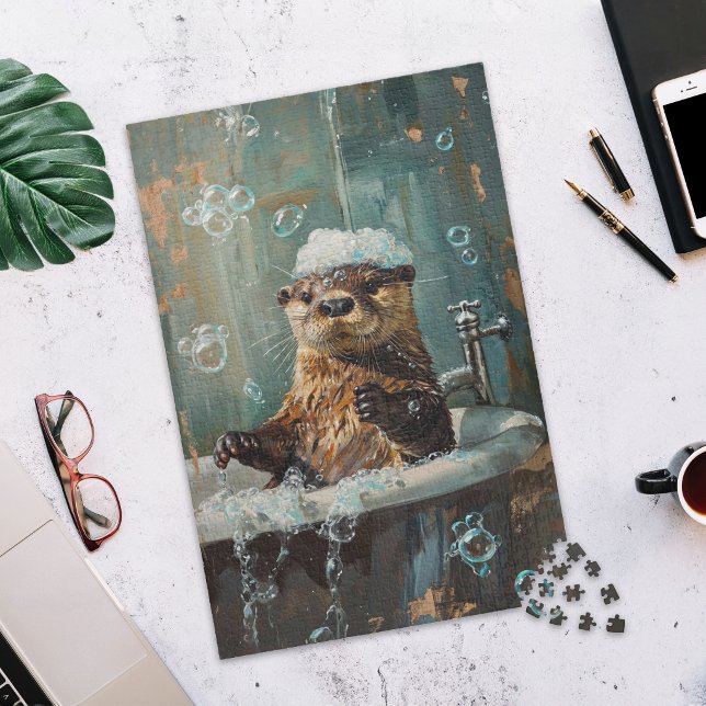 Süßer Otter im Schaumbad Puzzle (Von Creator hochgeladen)