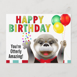 Süßer Otter im Smoking   Alles Gute zum Geburtstag Postkarte
