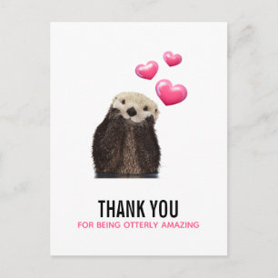 Süßer Otter mit Valentinskartonscherzen Lustiger W Postkarte
