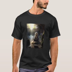 Süßer Otter-Yoga-Lehrer Otter beim Yoga-Meditieren T-Shirt