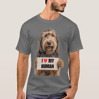 Süßer Otterhound-Hund mit Schild Ich liebe meinen  T-Shirt