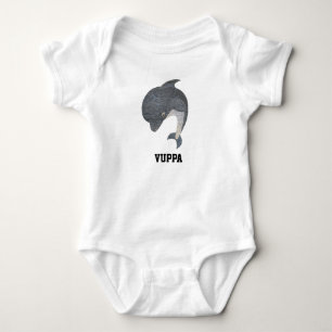 Süßer Ozean-Delfin-Nautik-Küsten-Baby Baby Strampler