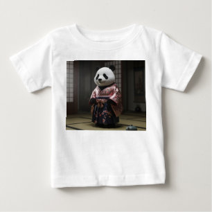 Süßer Panda-Astronaut isst Bao im Schwerelosigkeit Baby T-shirt