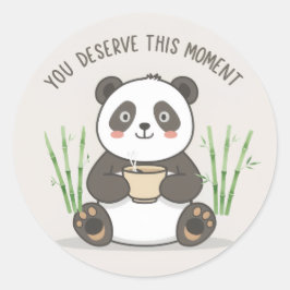 Süßer Panda-Aufkleber | Motivierender süßer Kawaii Runder Aufkleber