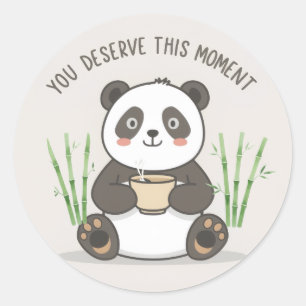 Süßer Panda-Aufkleber Motivierender süßer Kawaii Runder Aufkleber