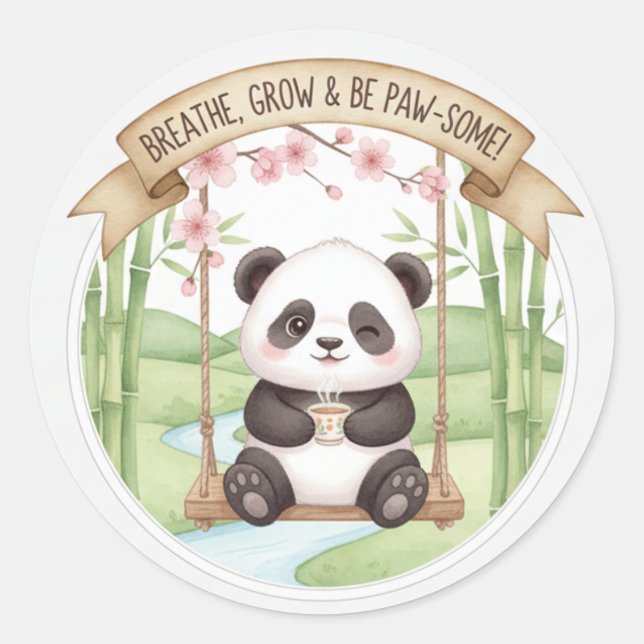 Süßer Panda-Aufkleber Runder Aufkleber (Vorderseite)