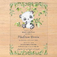 Süßer Panda Bär Bambus Grünzeug Babyparty
