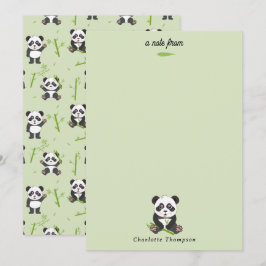 Süßer Panda Bär Bambus Kawaii Tiere Muster Mitteilungskarte