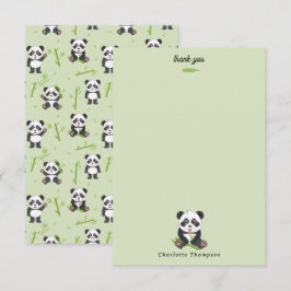 Süßer Panda-Bär-Bambus-Kawaii-Tiermuster Dankeskarte