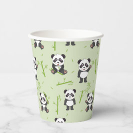 Süßer Panda-Bär-Bambus-Kawaii-Tiermuster Pappbecher