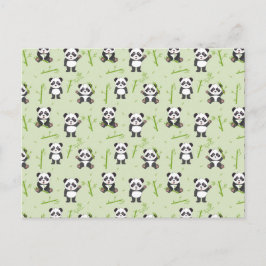 Süßer Panda-Bär-Bambus-Kawaii-Tiermuster Postkarte