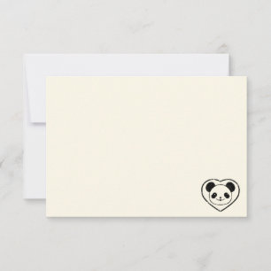 Süßer Panda-Bär Cartoon Blank Creme Weiß Mitteilungskarte