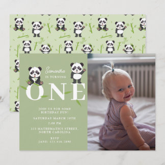 Süßer Panda-Bär Kawaii Kinder Erster Ein Geburtsta Einladung