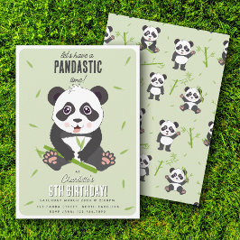 Süßer Panda Bär Kawaii Kinder Geburtstagsfeier Einladung