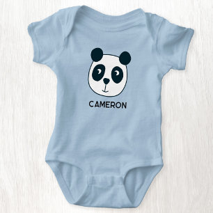 Süßer Panda-Bär personalisierter Name Baby Strampler