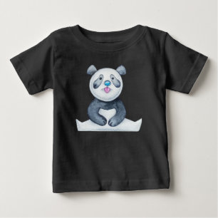 Süßer Panda Bär streckt Zunge heraus lustig Baby T-shirt