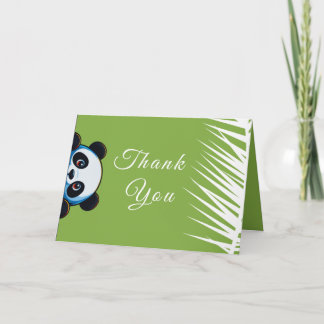 Süßer Panda Bär Tropische Blätter Gefaltet Danke