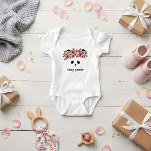 Süßer Panda-Bären-Gesicht-Blumenkronen-Babymoveral Baby Strampler