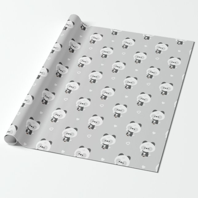 Süßer Panda Barista Geschenkpapier (Ungerollt)