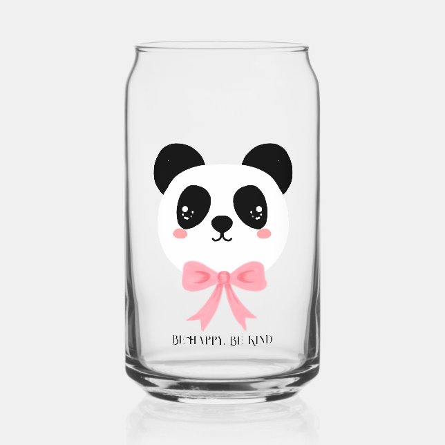 Süßer Panda-Bogen-Glasbecher Dosenglas (Vorderseite)