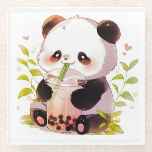Süßer Panda-Bubble-Tea-Untersetzer Kawaii-Boba-P Glasuntersetzer