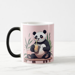 Süßer Panda, der Bubble Tea trinkt, Boba Tea Verwandlungstasse