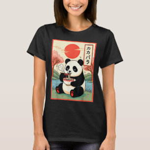 Süßer Panda, der Ramen Anime-Nudeln isst Japanisch T-Shirt