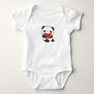Süßer Panda, der Wassermelone isst, Baby-Body Baby Strampler
