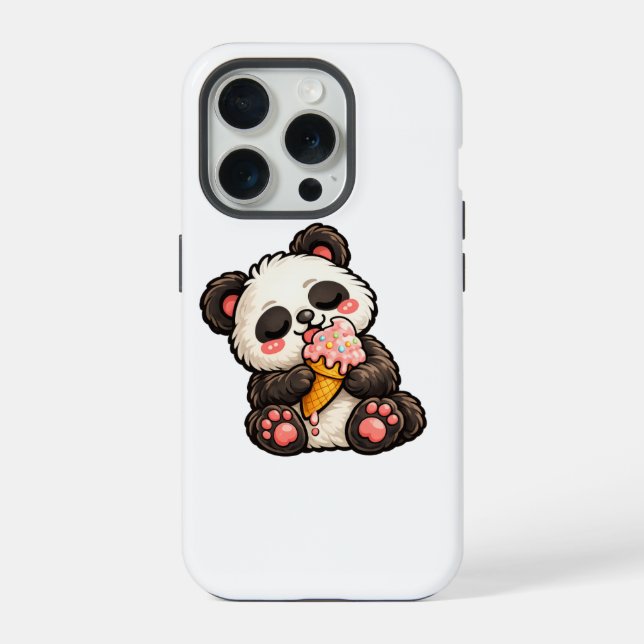 Süßer Panda Eiscreme iPhone 15 Pro Hülle (Rückseite)