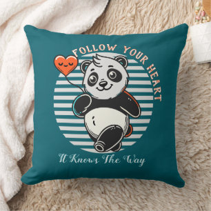 Süßer Panda "Folge Deinem Herzen" Personalisiert Kissen