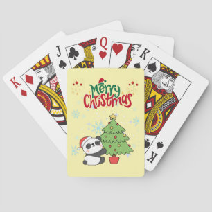 süßer Panda Frohe Weihnachten Poker Karten Spielkarten
