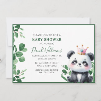 Süßer Panda Grünzeug Geschlechtsneutrale Babyparty Einladung