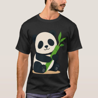Süßer Panda hält Bambus Kawaii Baby Panda T-Shirt