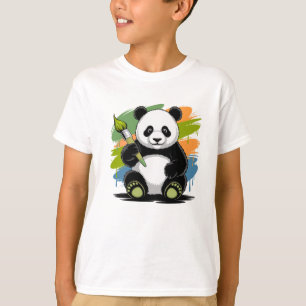 Süßer Panda-Maler Kunst Cartoon-Tier-Künstler T-Shirt