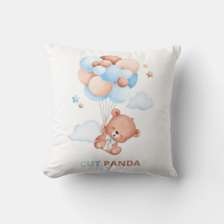 Süßer Panda mit Ballons Kissen – Adorable Kawaii