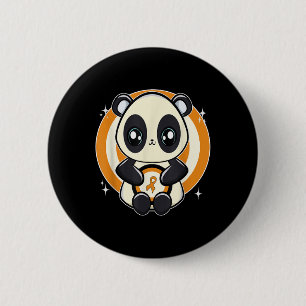 Süßer Panda mit Band Leukämie-Bewusstsein  Button