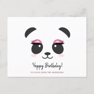 Süßer Panda mit Happy Birthday personalisiert Postkarte